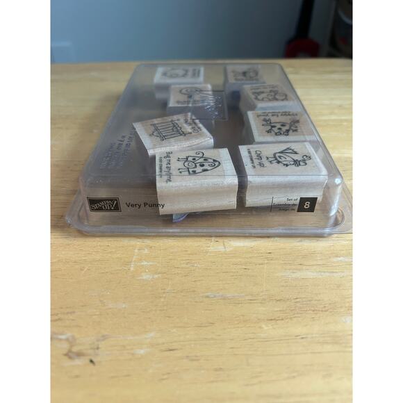 Stampin' Up! Very Punny Set Of 8 Mounted Rubber Stamps - Picture 2 of 5
